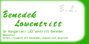benedek lowentritt business card